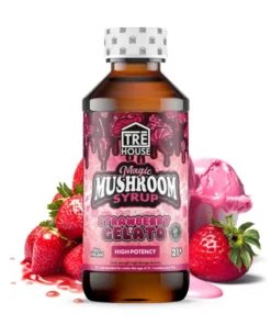 Buy Strawberry Gelato Magic Mushroom Syrup for smooth flavor and flexible dosing. Enjoy a creamy strawberry-infused magic mushroom syrup.